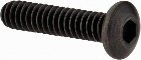 Holo-Krome - #10-24 UNC Hex Socket Drive, Button Screw - Alloy Steel, Black Oxide Finish, Fully Threaded, 7/8" Length Under Head - Eagle Tool & Supply