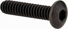 Holo-Krome - #10-24 UNC Hex Socket Drive, Button Screw - Alloy Steel, Black Oxide Finish, Fully Threaded, 7/8" Length Under Head - Eagle Tool & Supply