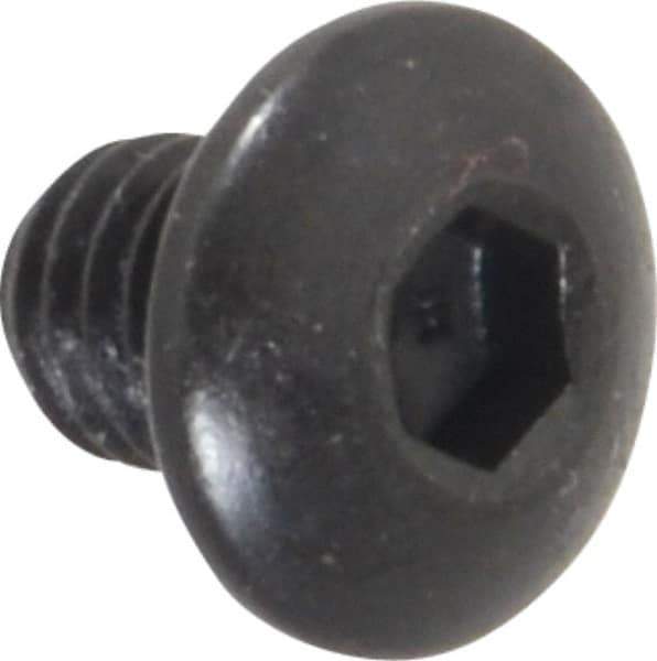 Holo-Krome - #10-32 UNF Hex Socket Drive, Button Screw - Alloy Steel, Black Oxide Finish, Fully Threaded, 1/4" Length Under Head - Eagle Tool & Supply