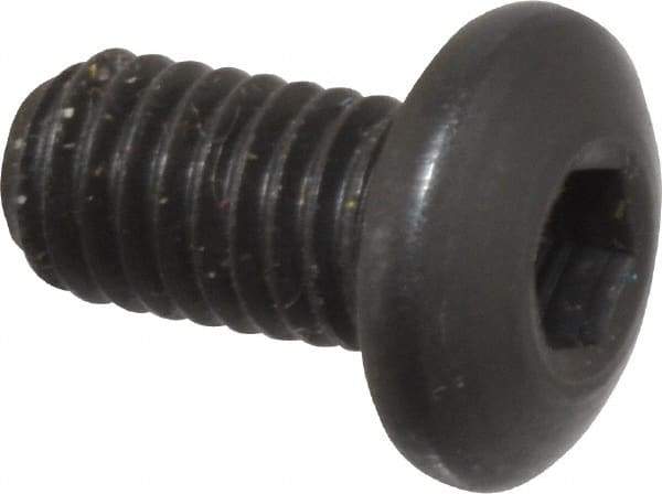 Holo-Krome - #10-32 UNF Hex Socket Drive, Button Screw - Alloy Steel, Black Oxide Finish, Fully Threaded, 3/8" Length Under Head - Eagle Tool & Supply