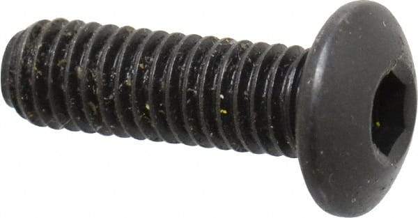 Holo-Krome - #10-32 UNF Hex Socket Drive, Button Screw - Alloy Steel, Black Oxide Finish, Fully Threaded, 5/8" Length Under Head - Eagle Tool & Supply