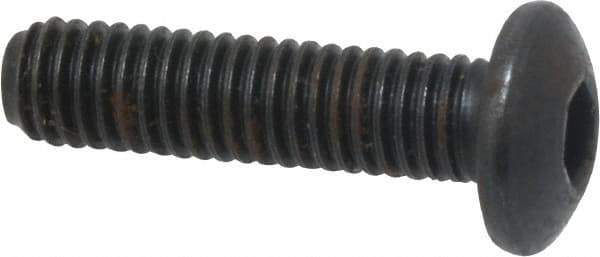 Holo-Krome - #10-32 UNF Hex Socket Drive, Button Screw - Alloy Steel, Black Oxide Finish, Fully Threaded, 3/4" Length Under Head - Eagle Tool & Supply
