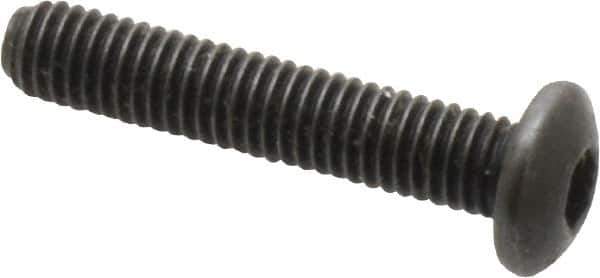 Holo-Krome - #10-32 UNF Hex Socket Drive, Button Screw - Alloy Steel, Black Oxide Finish, Fully Threaded, 1" Length Under Head - Eagle Tool & Supply