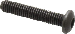 Holo-Krome - #10-32 UNF Hex Socket Drive, Button Screw - Alloy Steel, Black Oxide Finish, Fully Threaded, 1" Length Under Head - Eagle Tool & Supply