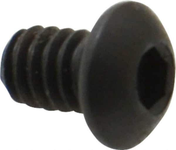 Holo-Krome - 1/4-20 UNC Hex Socket Drive, Button Screw - Alloy Steel, Black Oxide Finish, Fully Threaded, 3/8" Length Under Head - Eagle Tool & Supply