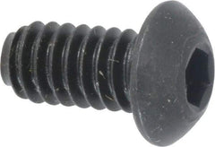 Holo-Krome - 1/4-20 UNC Hex Socket Drive, Button Screw - Alloy Steel, Black Oxide Finish, Fully Threaded, 1/2" Length Under Head - Eagle Tool & Supply