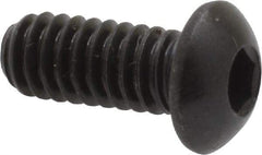 Holo-Krome - 1/4-20 UNC Hex Socket Drive, Button Screw - Alloy Steel, Black Oxide Finish, Fully Threaded, 5/8" Length Under Head - Eagle Tool & Supply