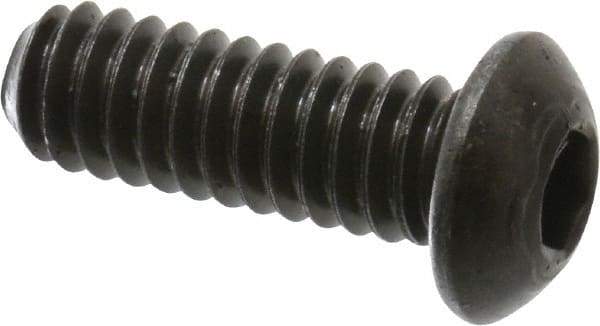 Holo-Krome - 1/4-20 UNC Hex Socket Drive, Button Screw - Alloy Steel, Black Oxide Finish, Fully Threaded, 3/4" Length Under Head - Eagle Tool & Supply