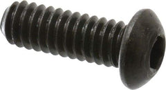 Holo-Krome - 1/4-20 UNC Hex Socket Drive, Button Screw - Alloy Steel, Black Oxide Finish, Fully Threaded, 3/4" Length Under Head - Eagle Tool & Supply