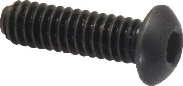 Holo-Krome - 1/4-20 UNC Hex Socket Drive, Button Screw - Alloy Steel, Black Oxide Finish, Fully Threaded, 7/8" Length Under Head - Eagle Tool & Supply