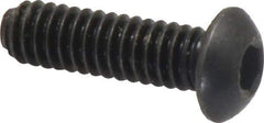 Holo-Krome - 1/4-20 UNC Hex Socket Drive, Button Screw - Alloy Steel, Black Oxide Finish, Fully Threaded, 7/8" Length Under Head - Eagle Tool & Supply