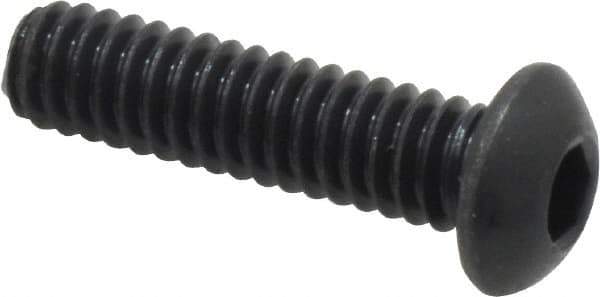 Holo-Krome - 1/4-20 UNC Hex Socket Drive, Button Screw - Alloy Steel, Black Oxide Finish, Fully Threaded, 1" Length Under Head - Eagle Tool & Supply