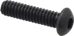 Holo-Krome - 1/4-20 UNC Hex Socket Drive, Button Screw - Alloy Steel, Black Oxide Finish, Fully Threaded, 1" Length Under Head - Eagle Tool & Supply