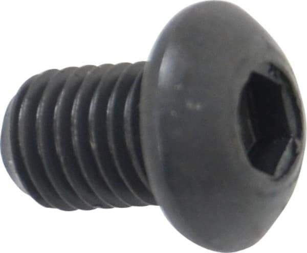 Holo-Krome - 1/4-28 UNF Hex Socket Drive, Button Screw - Alloy Steel, Black Oxide Finish, Fully Threaded, 3/8" Length Under Head - Eagle Tool & Supply