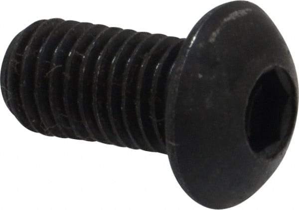 Holo-Krome - 1/4-28 UNF Hex Socket Drive, Button Screw - Alloy Steel, Black Oxide Finish, Fully Threaded, 1/2" Length Under Head - Eagle Tool & Supply