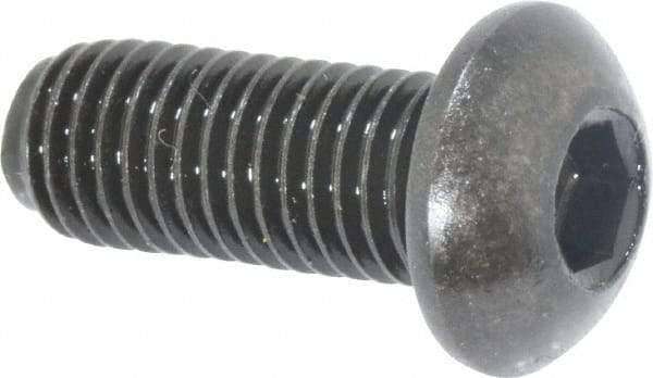 Holo-Krome - 1/4-28 UNF Hex Socket Drive, Button Screw - Alloy Steel, Black Oxide Finish, Fully Threaded, 5/8" Length Under Head - Eagle Tool & Supply