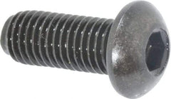 Holo-Krome - 1/4-28 UNF Hex Socket Drive, Button Screw - Alloy Steel, Black Oxide Finish, Fully Threaded, 5/8" Length Under Head - Eagle Tool & Supply