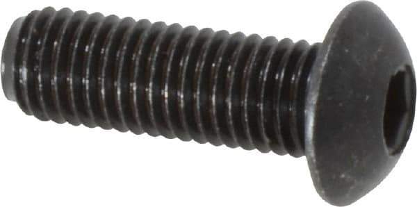 Holo-Krome - 1/4-28 UNF Hex Socket Drive, Button Screw - Alloy Steel, Black Oxide Finish, Fully Threaded, 3/4" Length Under Head - Eagle Tool & Supply