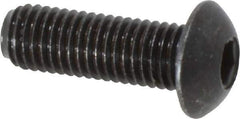 Holo-Krome - 1/4-28 UNF Hex Socket Drive, Button Screw - Alloy Steel, Black Oxide Finish, Fully Threaded, 3/4" Length Under Head - Eagle Tool & Supply