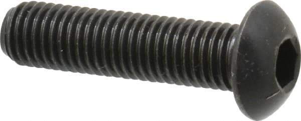 Holo-Krome - 1/4-28 UNF Hex Socket Drive, Button Screw - Alloy Steel, Black Oxide Finish, Fully Threaded, 1" Length Under Head - Eagle Tool & Supply