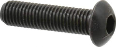 Holo-Krome - 1/4-28 UNF Hex Socket Drive, Button Screw - Alloy Steel, Black Oxide Finish, Fully Threaded, 1" Length Under Head - Eagle Tool & Supply