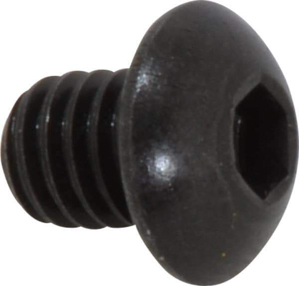 Holo-Krome - 5/16-18 UNC Hex Socket Drive, Button Screw - Alloy Steel, Black Oxide Finish, Fully Threaded, 3/8" Length Under Head - Eagle Tool & Supply
