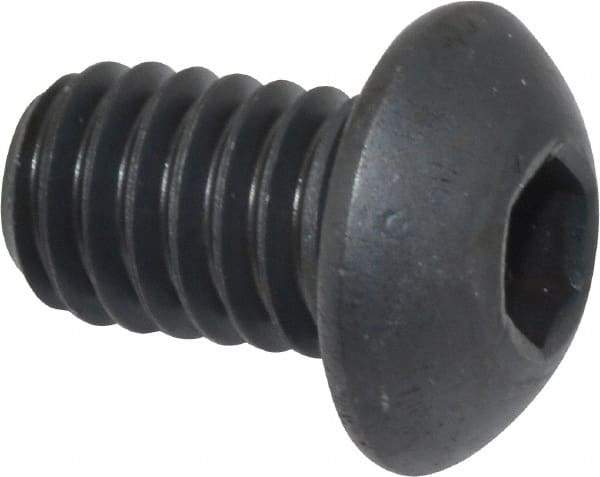 Holo-Krome - 5/16-18 UNC Hex Socket Drive, Button Screw - Alloy Steel, Black Oxide Finish, Fully Threaded, 1/2" Length Under Head - Eagle Tool & Supply