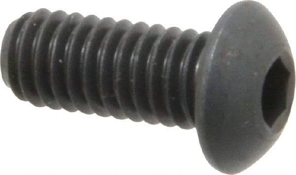 Holo-Krome - 5/16-18 UNC Hex Socket Drive, Button Screw - Alloy Steel, Black Oxide Finish, Fully Threaded, 3/4" Length Under Head - Eagle Tool & Supply