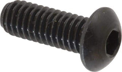 Holo-Krome - 5/16-18 UNC Hex Socket Drive, Button Screw - Alloy Steel, Black Oxide Finish, Fully Threaded, 7/8" Length Under Head - Eagle Tool & Supply