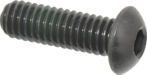 Holo-Krome - 5/16-18 UNC Hex Socket Drive, Button Screw - Alloy Steel, Black Oxide Finish, Fully Threaded, 1" Length Under Head - Eagle Tool & Supply
