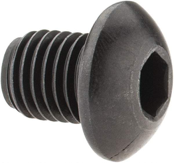 Holo-Krome - 5/16-24 UNF Hex Socket Drive, Button Screw - Alloy Steel, Black Oxide Finish, Fully Threaded, 3/8" Length Under Head - Eagle Tool & Supply