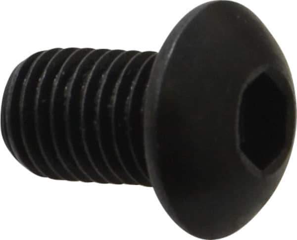 Holo-Krome - 5/16-24 UNF Hex Socket Drive, Button Screw - Alloy Steel, Black Oxide Finish, Fully Threaded, 1/2" Length Under Head - Eagle Tool & Supply