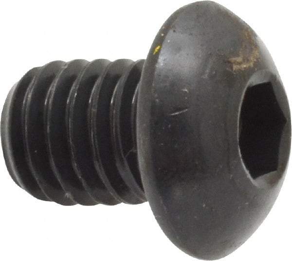 Holo-Krome - 3/8-16 UNC Hex Socket Drive, Button Screw - Alloy Steel, Black Oxide Finish, Fully Threaded, 1/2" Length Under Head - Eagle Tool & Supply