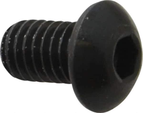 Holo-Krome - 3/8-16 UNC Hex Socket Drive, Button Screw - Alloy Steel, Black Oxide Finish, Fully Threaded, 5/8" Length Under Head - Eagle Tool & Supply
