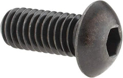 Holo-Krome - 3/8-16 UNC Hex Socket Drive, Button Screw - Alloy Steel, Black Oxide Finish, Fully Threaded, 7/8" Length Under Head - Eagle Tool & Supply