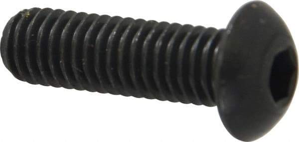 Holo-Krome - 3/8-16 UNC Hex Socket Drive, Button Screw - Alloy Steel, Black Oxide Finish, Fully Threaded, 1-1/4" Length Under Head - Eagle Tool & Supply