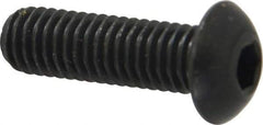 Holo-Krome - 3/8-16 UNC Hex Socket Drive, Button Screw - Alloy Steel, Black Oxide Finish, Fully Threaded, 1-1/4" Length Under Head - Eagle Tool & Supply