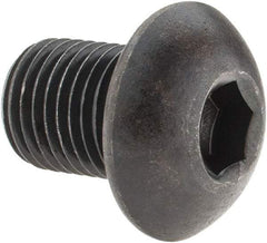 Holo-Krome - 3/8-24 UNF Hex Socket Drive, Button Screw - Alloy Steel, Black Oxide Finish, Fully Threaded, 1/2" Length Under Head - Eagle Tool & Supply