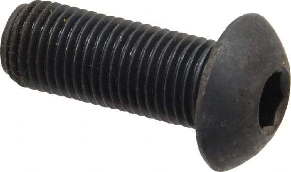 Holo-Krome - 3/8-24 UNF Hex Socket Drive, Button Screw - Alloy Steel, Black Oxide Finish, Fully Threaded, 1" Length Under Head - Eagle Tool & Supply