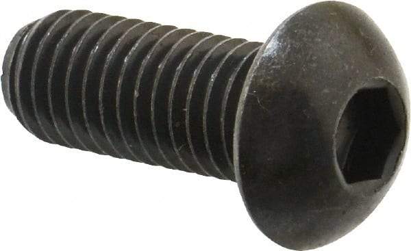 Holo-Krome - 1/2-13 UNC Hex Socket Drive, Button Screw - Alloy Steel, Black Oxide Finish, Fully Threaded, 1-1/4" Length Under Head - Eagle Tool & Supply