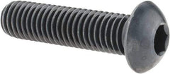 Holo-Krome - 1/2-13 UNC Hex Socket Drive, Button Screw - Alloy Steel, Black Oxide Finish, Fully Threaded, 2" Length Under Head - Eagle Tool & Supply