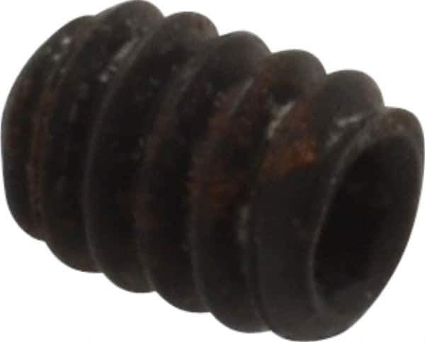 Holo-Krome - #10-24 UNC, 1/4" OAL, Internal Knurl Point Set Screw - Grade 8 Alloy Steel, 3/32" Key - Eagle Tool & Supply