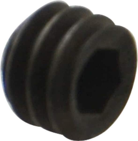 Holo-Krome - 1/4-20 UNC, 3/16" OAL, Internal Knurl Point Set Screw - Grade 8 Alloy Steel, 1/8" Key - Eagle Tool & Supply