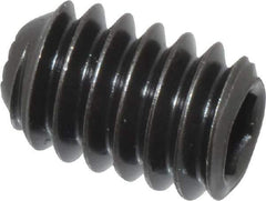 Holo-Krome - 1/4-20 UNC, 3/8" OAL, Internal Knurl Point Set Screw - Grade 8 Alloy Steel, 1/8" Key - Eagle Tool & Supply