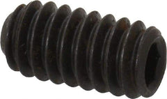 Holo-Krome - 1/4-20 UNC, 1/2" OAL, Internal Knurl Point Set Screw - Grade 8 Alloy Steel, 1/8" Key - Eagle Tool & Supply