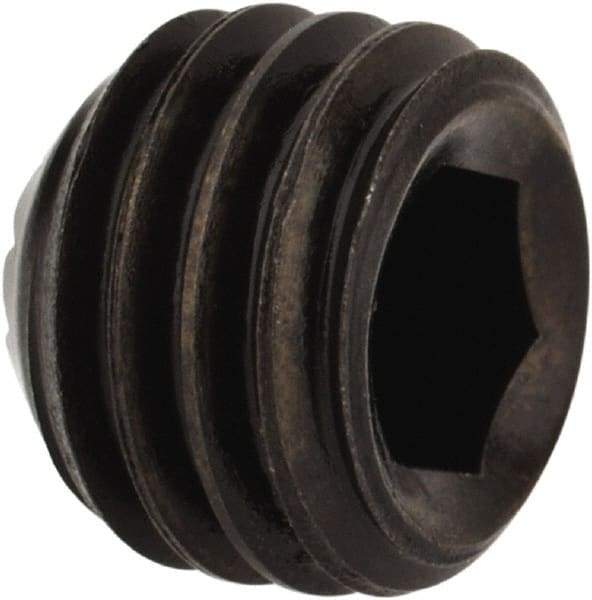 Holo-Krome - 1/4-28 UNF, 3/16" OAL, Internal Knurl Point Set Screw - Grade 8 Alloy Steel, 1/8" Key - Eagle Tool & Supply