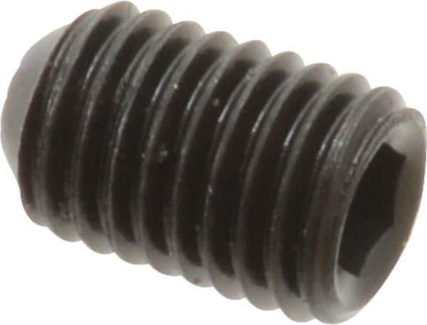 Holo-Krome - 1/4-28 UNF, 3/8" OAL, Internal Knurl Point Set Screw - Grade 8 Alloy Steel, 1/8" Key - Eagle Tool & Supply