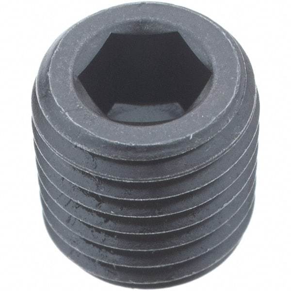 Holo-Krome - 1/16-27, 5/16" OAL, Alloy Steel Socket Pressure Plug - 3/4" Taper per Foot, 5/32" Hex Key - Eagle Tool & Supply