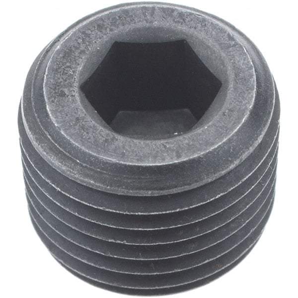 Holo-Krome - 1/8-27, 5/16" OAL, Alloy Steel Socket Pressure Plug - 3/4" Taper per Foot, 3/16" Hex Key - Eagle Tool & Supply