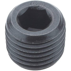 Holo-Krome - 1/4-18, 7/16" OAL, Alloy Steel Socket Pressure Plug - 3/4" Taper per Foot, 1/4" Hex Key - Eagle Tool & Supply